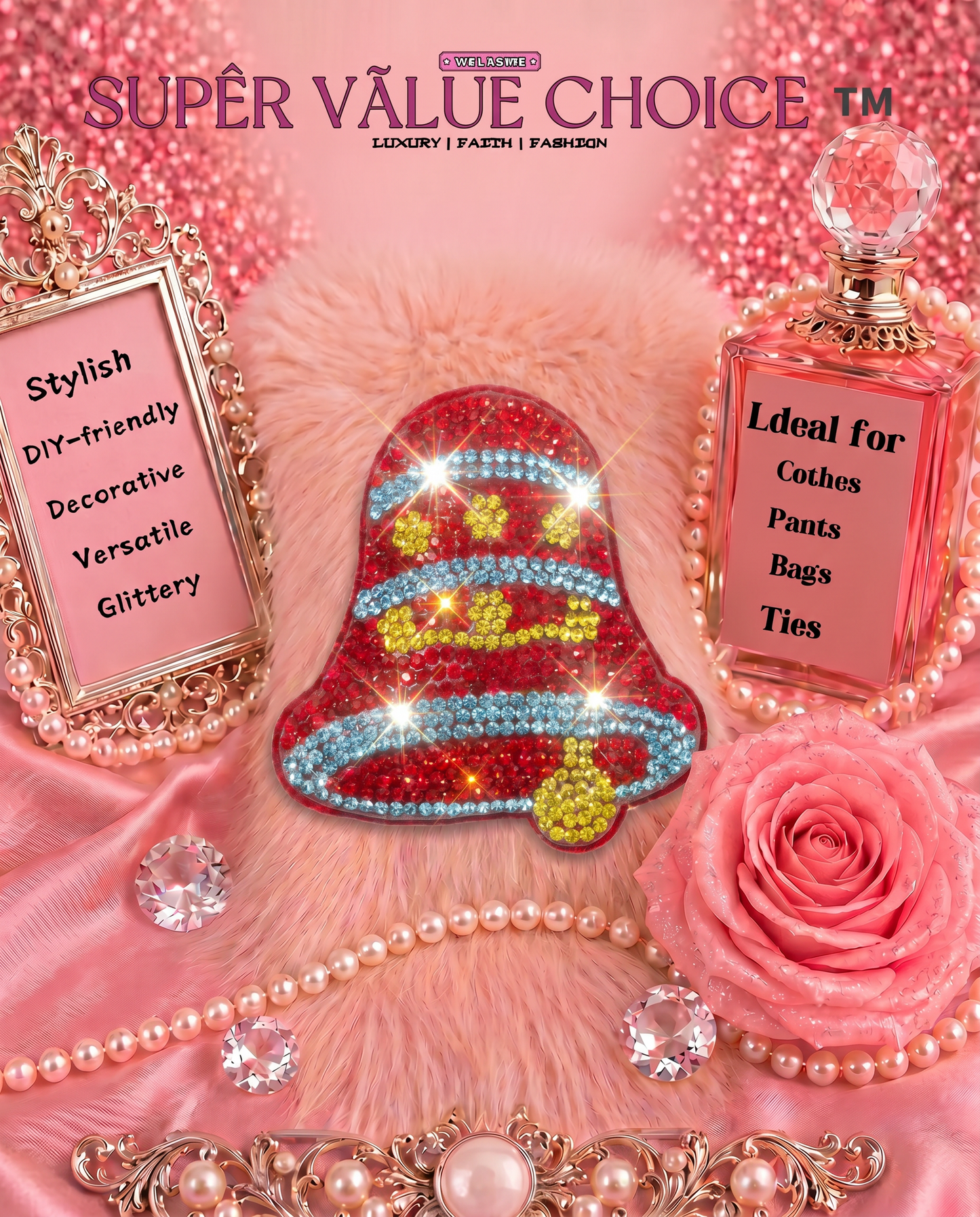 SUPERVALUECHOICE HCSESA00043 Crystal Christmas Series Keychain & Brooch