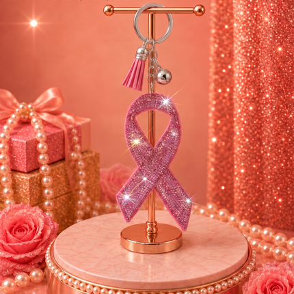 SUPERVALUECHOICE HCSESA00048 Sparkly Rhinestone Ribbon Keychain Brooch