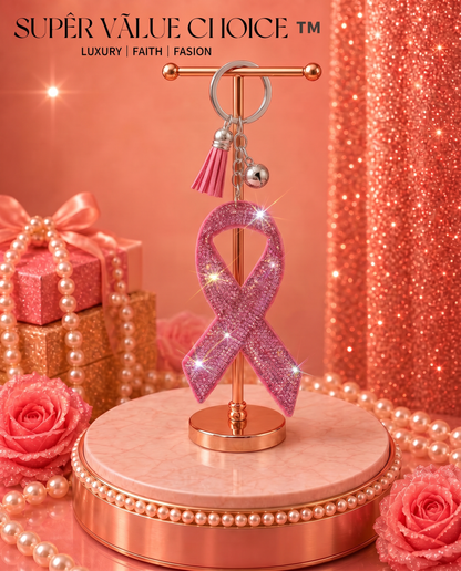 SUPERVALUECHOICE HCSESA00048 Sparkly Rhinestone Ribbon Keychain Brooch