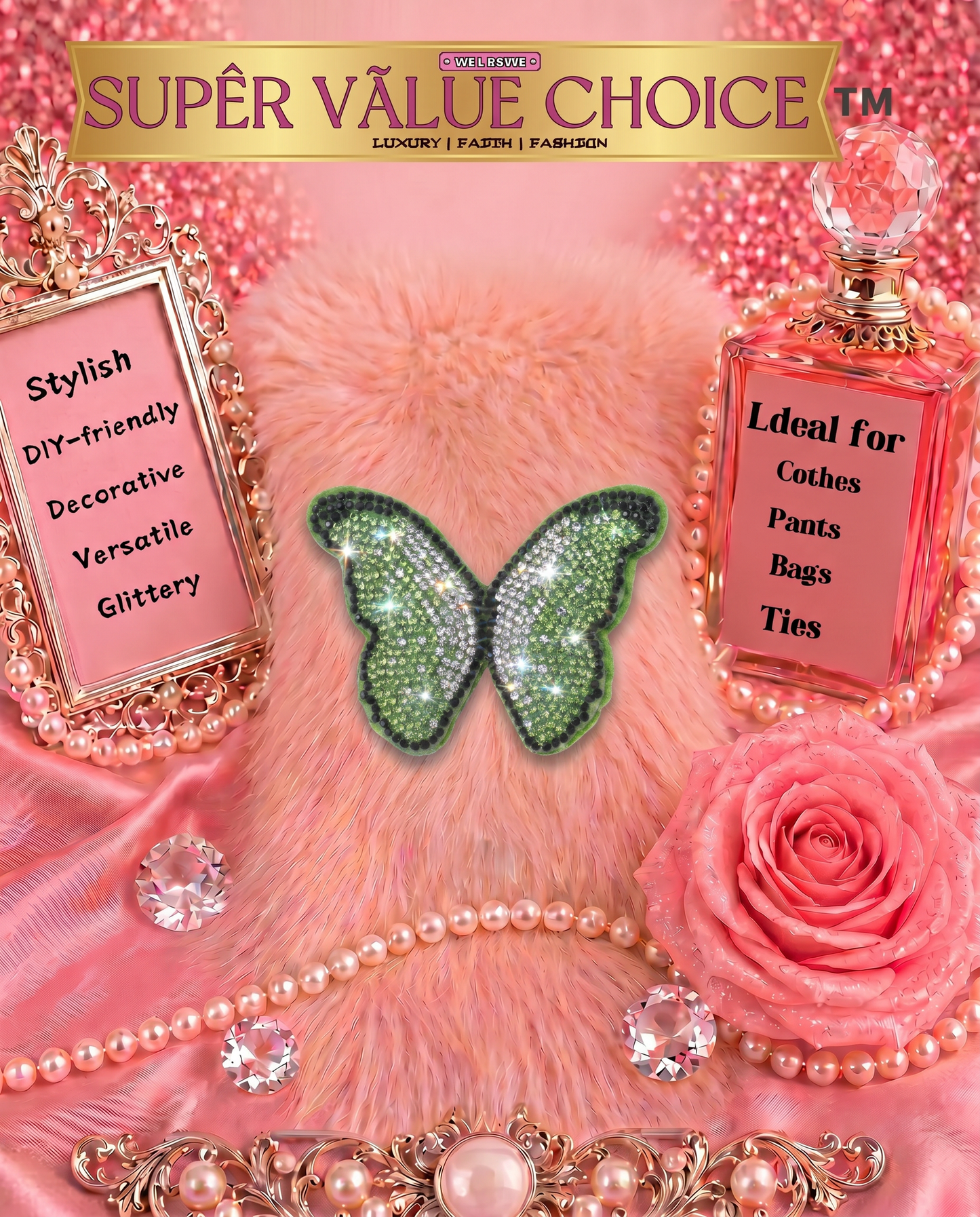SUPERVALUECHOICE HCSESA00047 Bling Butterfly Brooch Pin & Keyring