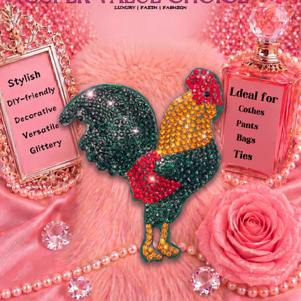 SUPERVALUECHOICE HCSESA00039 Rhinestone Chicken Keychain & Brooch Sparkly Accessory