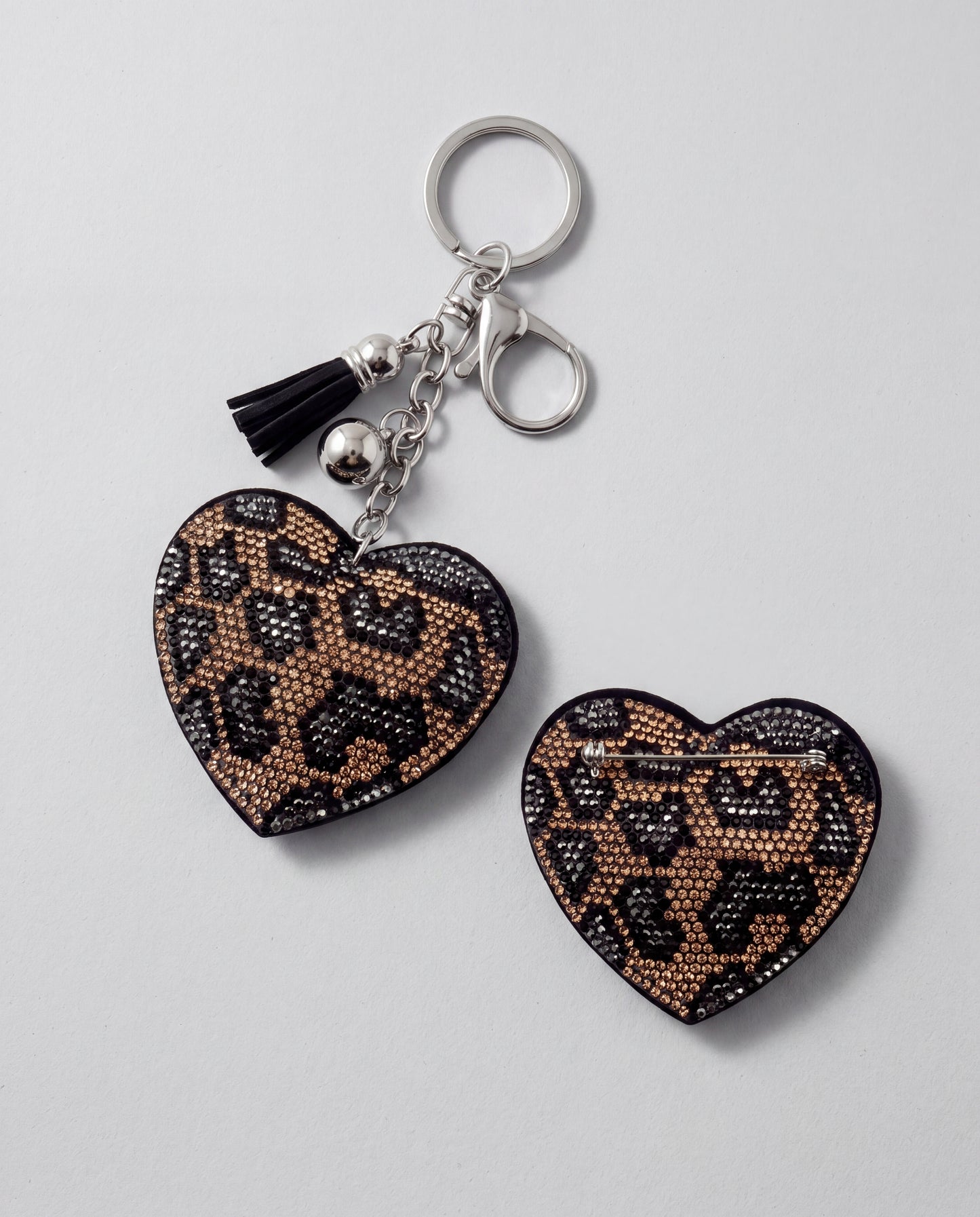 SUPERVALUECHOICE HCSESA00029 Crystal Heart Keychain and Brooch