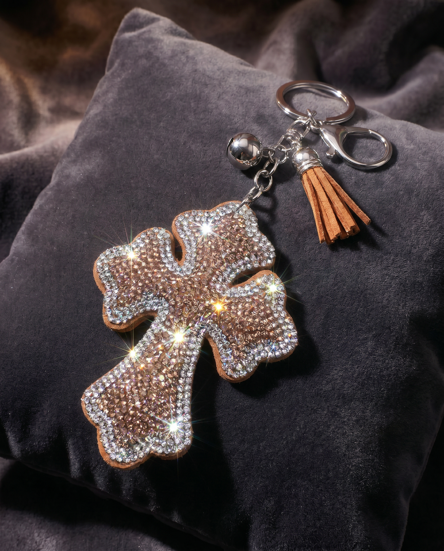 SUPERVALUECHOICE HCSESA00024 Rhinestone Cross Keychain & Brooch