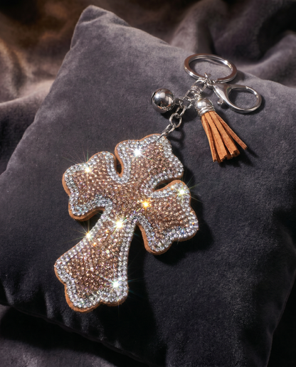 SUPERVALUECHOICE HCSESA00024 Rhinestone Cross Keychain & Brooch