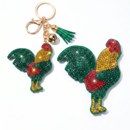 SUPERVALUECHOICE HCSESA00039 Rhinestone Chicken Keychain & Brooch Sparkly Accessory