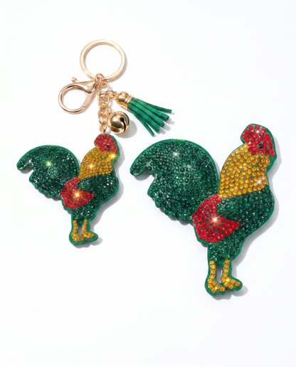 SUPERVALUECHOICE HCSESA00039 Rhinestone Chicken Keychain & Brooch Sparkly Accessory