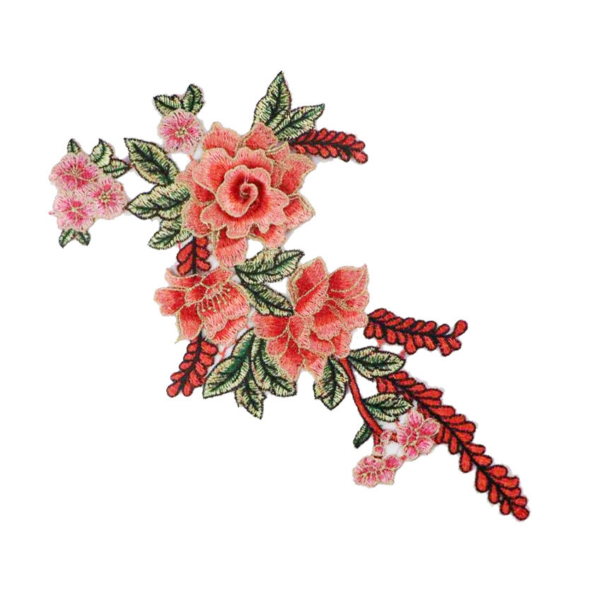 SUPERVALUECHOICE HCSEYB00080 Floral Embroidered Fabric Patches (With gold thread) 7.87'' X 14.96''