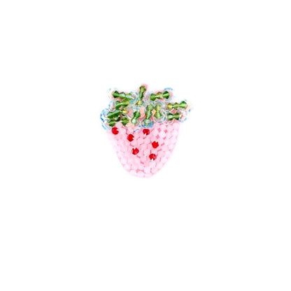 SUPÊR VÃLUE CHOICE  HCSEYD00010 Strawberry Cherry Rhinestone Beaded Applique Fruit Crystal Sew On Patch for Jeans Jacket Tote Bag DIY Craft Decor