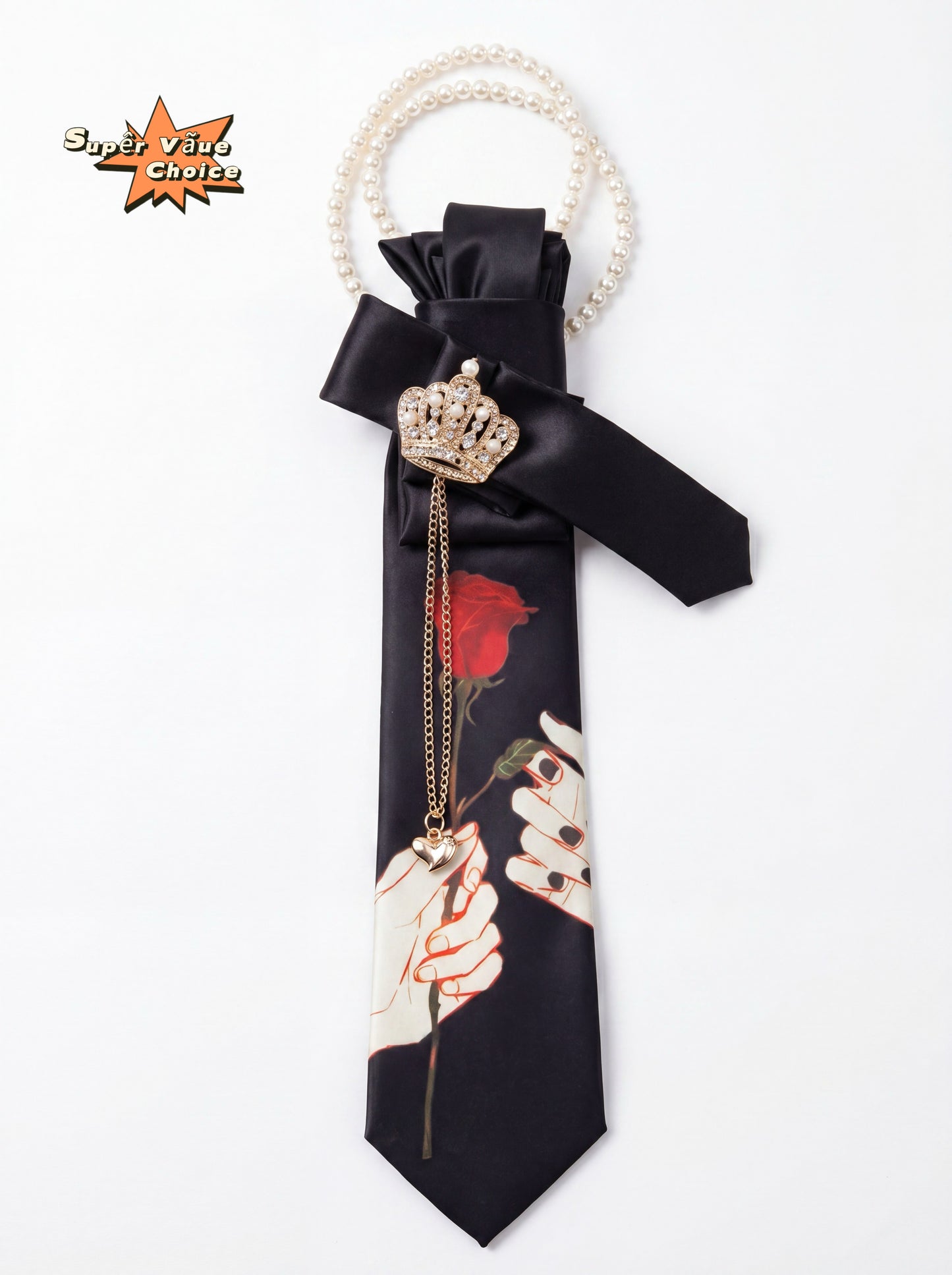 SUPERVALUECHOICE HCSEZA00014 Rose-patterned tie