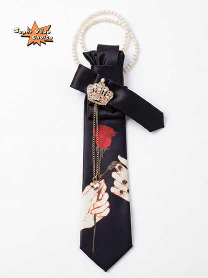 SUPERVALUECHOICE HCSEZA00014 Rose-patterned tie