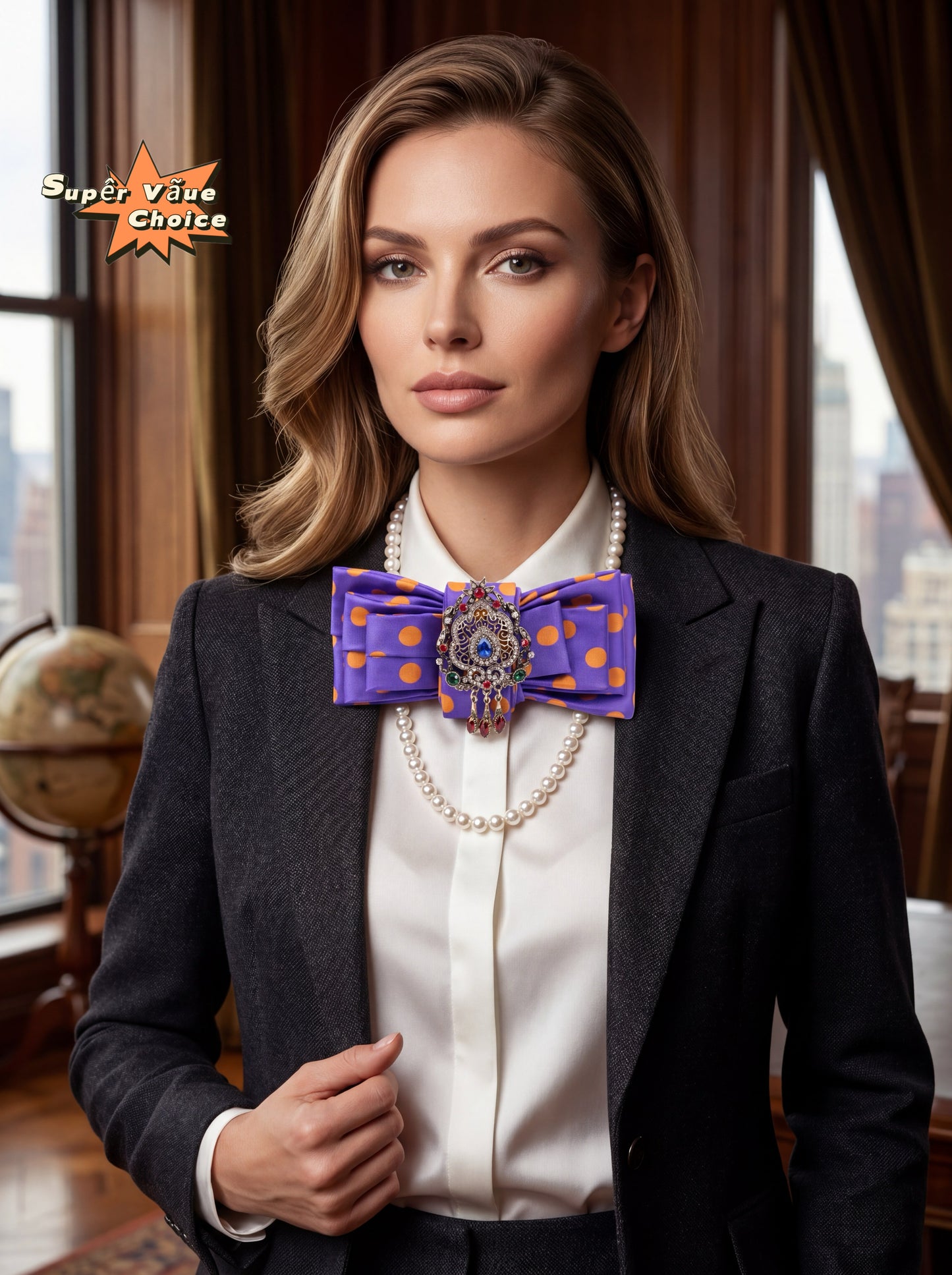 SUPERVALUECHOICE HCSEZA00015 Polka-dot bow tie