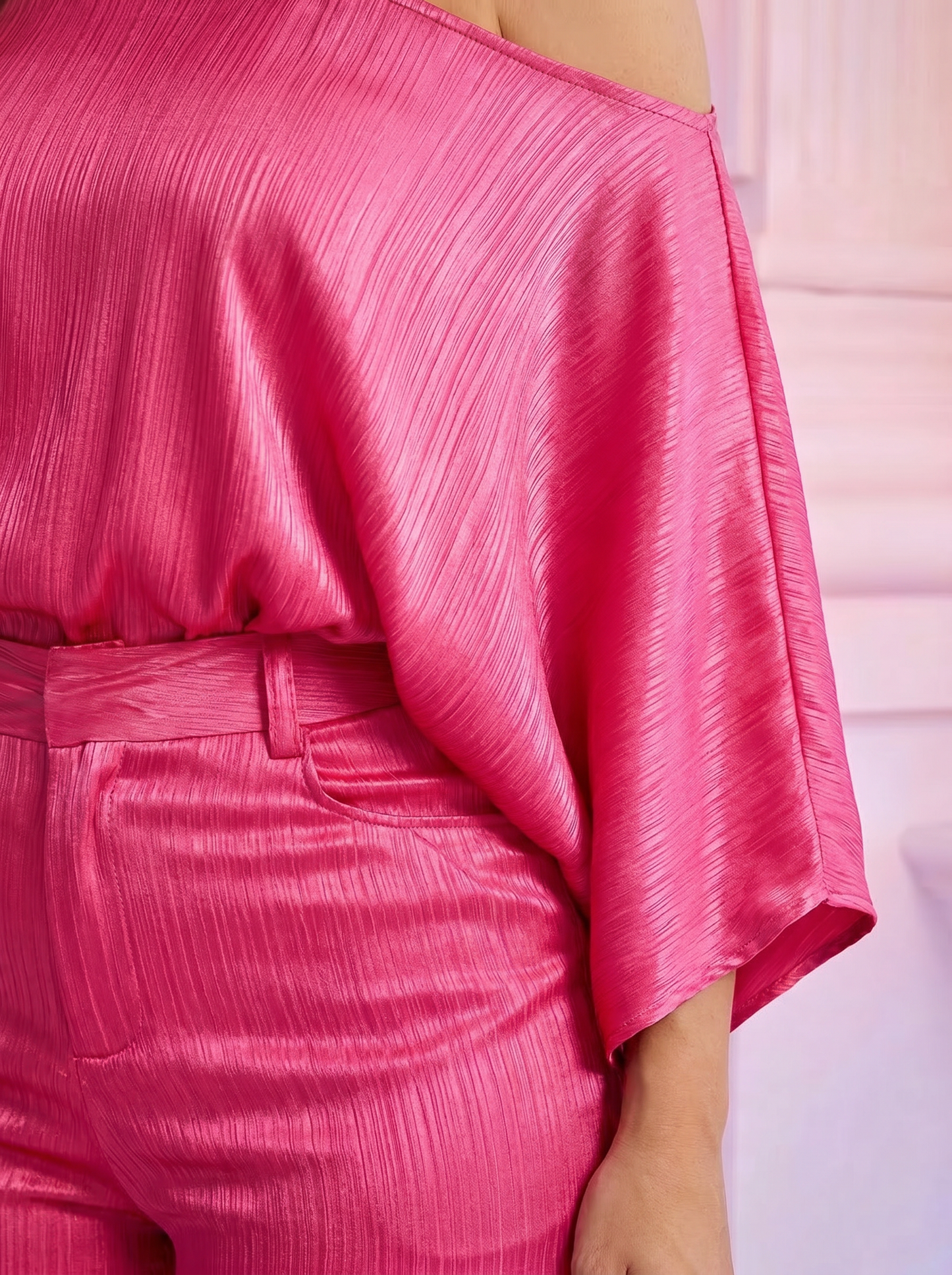 SUPERVALUECHOIC HCSEW00041 Tamale Festival 2pieceset Vacation Quiet luxury, loud presence lookbook 2026 JUMPSUITS Maxi Outfit  hides my lower belly SpringRed Satin-Soft Stretchy  Puff Sleeve  & Lantern Pants – Curve-Hugging, UPF50+ Womenswear casual