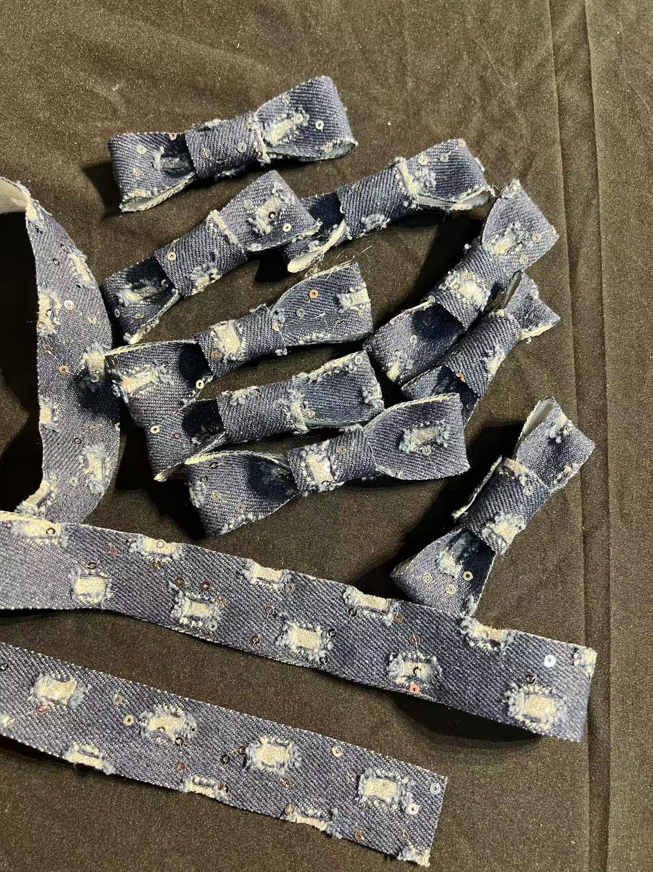 SuperValueChoice HCSEOA011 Denim Thread Decorative Ribbon for Dress Hair Accessory DIY Sewing Craft , width 0.98in width