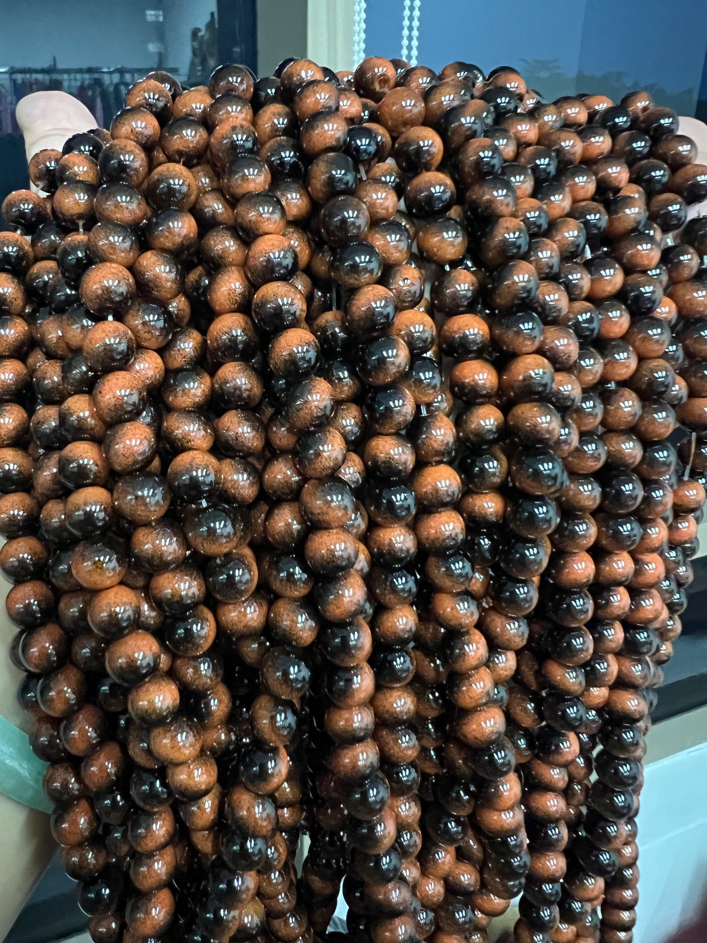 SUPERVALUECHOICE HCSEN00003 0.31 Inch Round Cat Eye Bead Single Strand Necklace 16 Inch With 6 Inch Extender 15 Colors Collarbone Beaded Chain Jewelry For Women