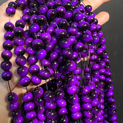 SUPERVALUECHOICE HCSEN00003 0.31 Inch Round Cat Eye Bead Single Strand Necklace 16&18 Inch With 6 Inch Extender 15 Colors Collarbone Beaded Chain Jewelry For Women
