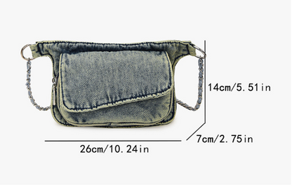 SuperValueChoice HCSEFA00011 DIY Denim single purse  10.24''×5.51''×2.75''