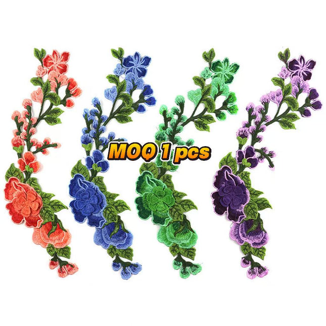 SUPERVALUECHOICE HCSEYB00072 Floral Embroidered Fabric Patches 5.51'' X 13.38''
