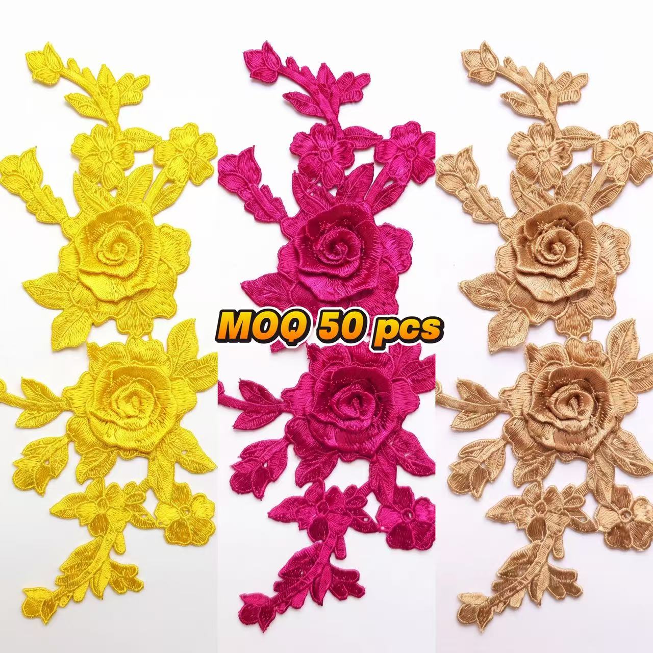 SUPERVALUECHOICE HCSEYB00067 MOQ 50 Pieces Floral Embroidered Fabric Patches 5.51'' X 11.81''