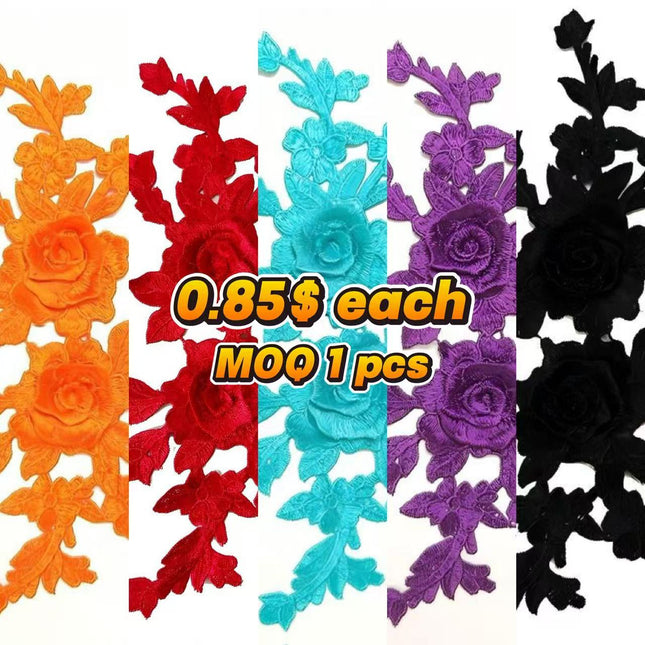 SUPERVALUECHOICE HCSEYB00067 Floral Embroidered Fabric Patches 5.51'' X 11.81''