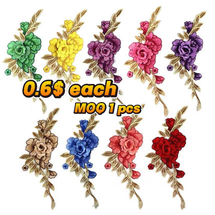 SUPERVALUECHOICE HCSEYB00036 3D Embroidered Flower Fabric Patch