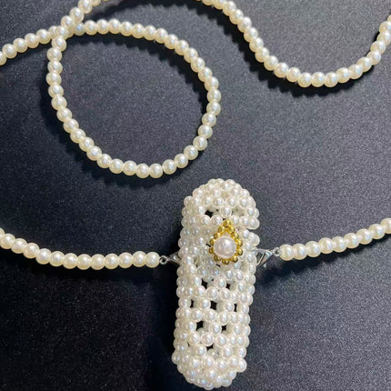 SuperValueChoice HCSEFA00018 Handmade Pearl Beaded Crossbody Bag