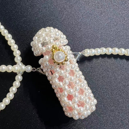 SuperValueChoice HCSEFA00018 Handmade Pearl Beaded Crossbody Bag