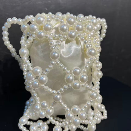 SuperValueChoice HCSEFA00021 Handmade Pearl Beaded Crossbody Bag
