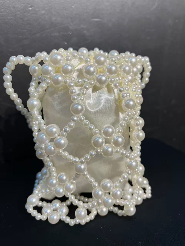 SuperValueChoice HCSEFA00021 Handmade Pearl Beaded Crossbody Bag