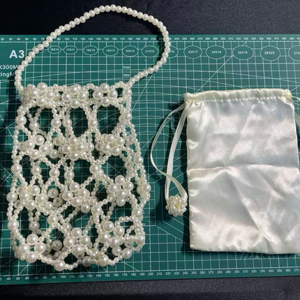 SuperValueChoice HCSEFA00021 Handmade Pearl Beaded Crossbody Bag
