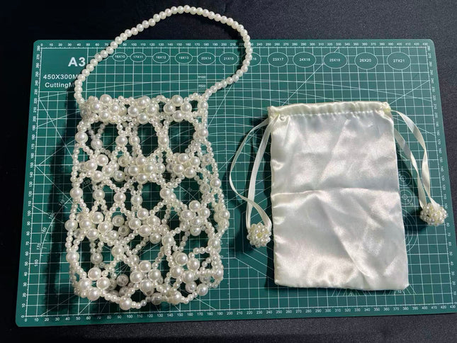 SuperValueChoice HCSEFA00021 Handmade Pearl Beaded Crossbody Bag