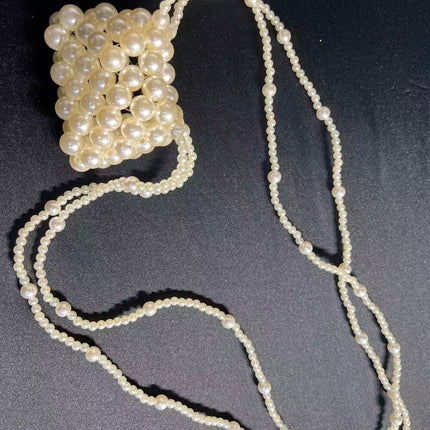 SuperValueChoice HCSEFA00019 Handmade Pearl Beaded Crossbody Bag