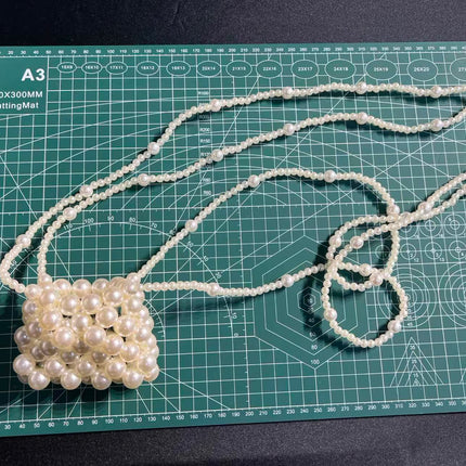 SuperValueChoice HCSEFA00019 Handmade Pearl Beaded Crossbody Bag