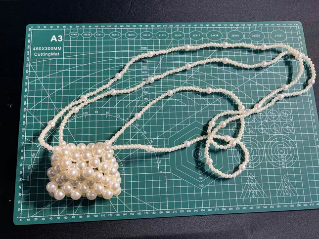SuperValueChoice HCSEFA00019 Handmade Pearl Beaded Crossbody Bag