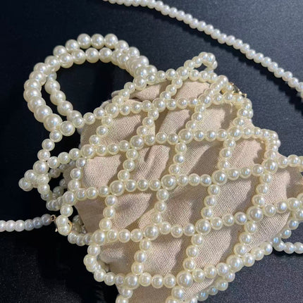SuperValueChoice HCSEFA00022 Handmade Pearl Beaded Crossbody Bag