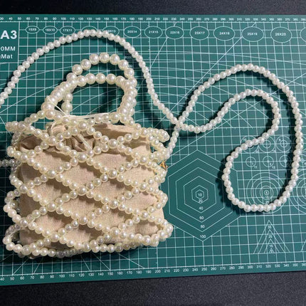 SuperValueChoice HCSEFA00022 Handmade Pearl Beaded Crossbody Bag