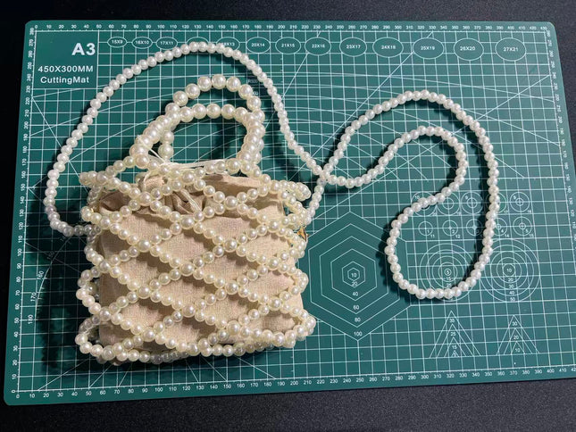 SuperValueChoice HCSEFA00022 Handmade Pearl Beaded Crossbody Bag