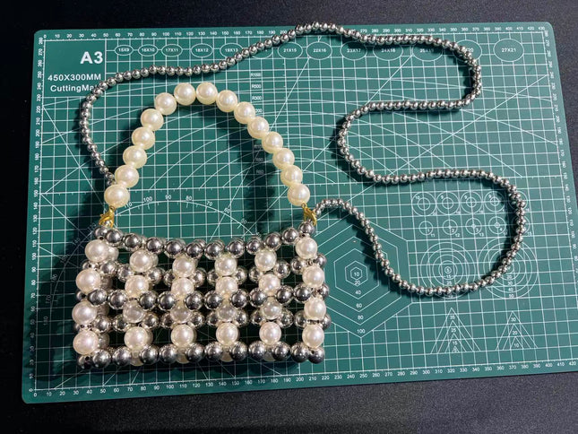 SuperValueChoice HCSEFA00023 Handmade Pearl Beaded Crossbody Bag