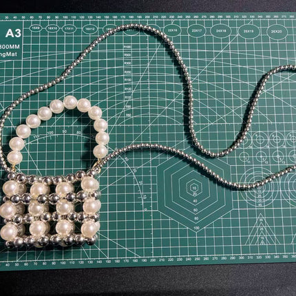 SuperValueChoice HCSEFA00020 Handmade Pearl Beaded Crossbody Bag