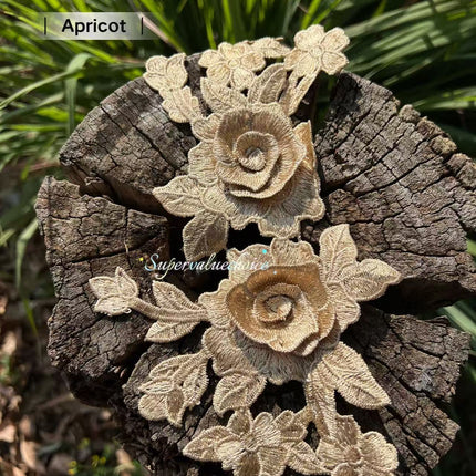 SUPERVALUECHOICE HCSEYB00067 Antique Bloom Ensemble Mixed (Tan/Apricot/Yellow/) Floral Embroidered Fabric Patches 5.51'' X 11.81''
