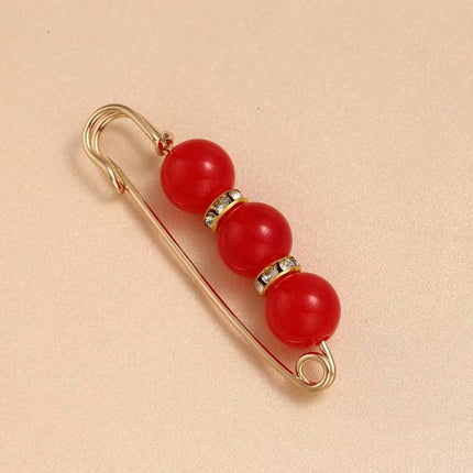 SUPERVALUECHOICE HCSESA00124 New Handmade 3-Bead Brooch, Women Color-Blocking Pendant Pin, Fashion Banquet Jewelry Accessories Gifts