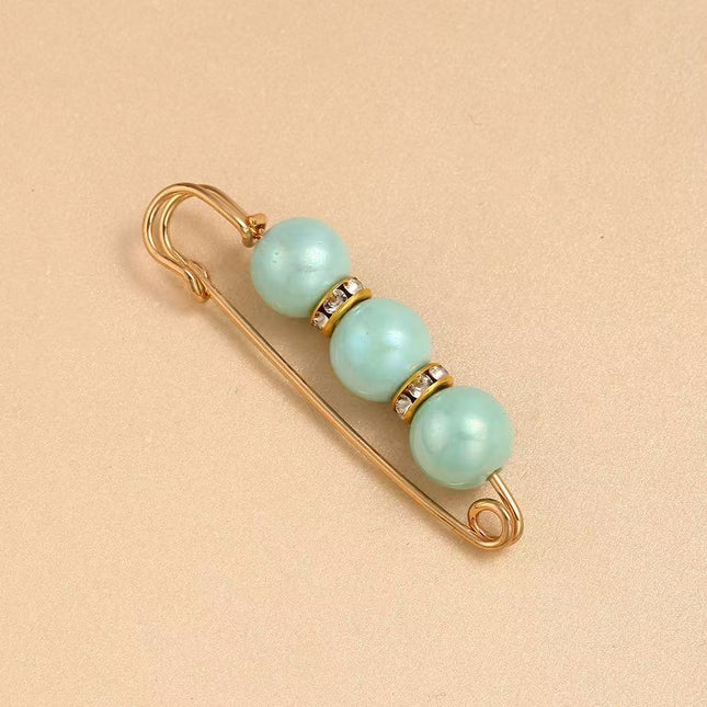 SUPERVALUECHOICE HCSESA00124 New Handmade 3-Bead Brooch, Women Color-Blocking Pendant Pin, Fashion Banquet Jewelry Accessories Gifts