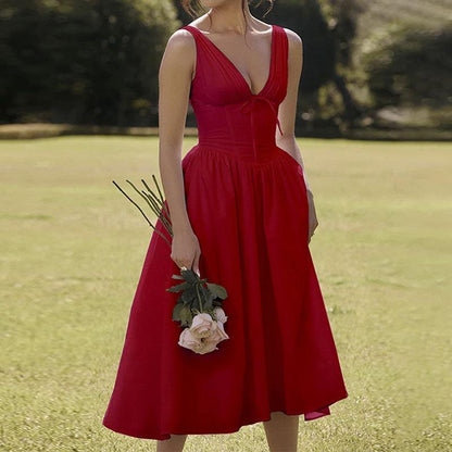 SVCD000005 Summer fashion women's wear, elegant and fashionable, backless printed halter dress, sexy European and American style dress