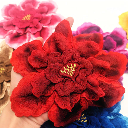 SUPERVALUECHOICE HCSEYB00120 Floral Embroidered Fabric Patches 7.84''×7.84''