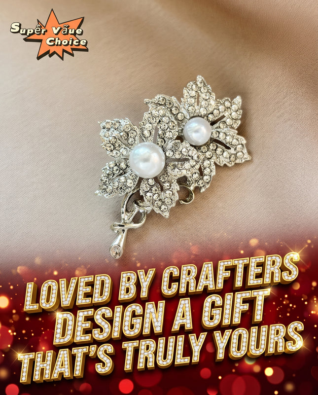 SUPERVALUECHOICE HCSESA00112 Pearl & Crystal Floral Brooch – Vintage Inspired Statement Pin