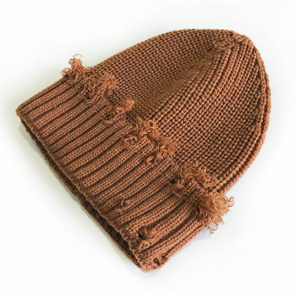 SUPERVALUECHOICE HCSEKB00001 Vintage Distressed Knit Beanie Hat Unisex Slouchy Winter Cap