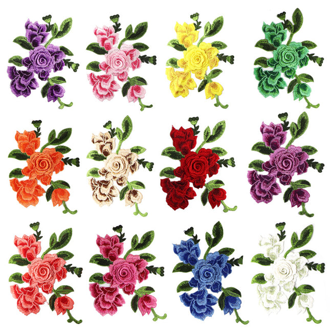 SUPERVALUECHOICE HCSEYB00083 Floral Embroidered Fabric Patches 6.29'' X 8.66''