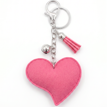 SUPERVALUECHOICE HCSESA00041 Crystal Pink Heart Keychain and Brooch Multifunctional Bag Charm