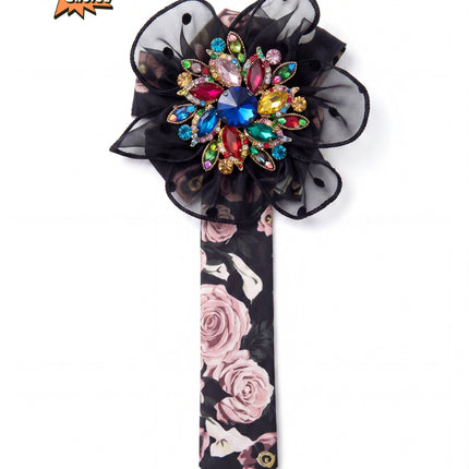 SUPERVALUECHOICE HCSEZA00003 Black Floral Bow Tie