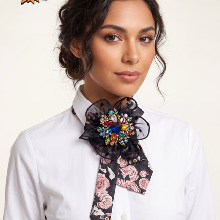 SUPERVALUECHOICE HCSEZA00004 Black Floral Bow Tie