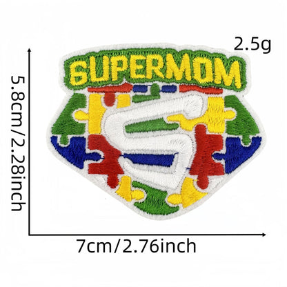 SUPERVALUECHOICE HCSEYSB000015 28Pcs Autism Awareness Puzzle Embroidered Iron On Patches Clothing Decor Appliques